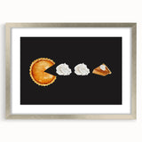 Abstract textured art print in warm orange and brown tones on a silver-framed canvas, suitable for bedroom wall decor.