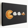 Autumn-themed abstract painting in warm orange and red tones on a stretched canvas, ideal for kitchen wall art.