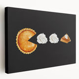 Autumn-themed abstract painting in warm orange and red tones on a stretched canvas, ideal for kitchen wall art.