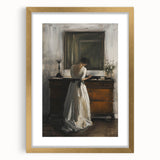 Abstract figurative artwork framed in gold with a mat, showcasing vibrant colors and intricate details, perfect for modern home decor and art enthusiasts.