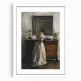 Abstract figurative art frame with a white mat, showcasing a modern design that enhances contemporary decor. Ideal for living room or office spaces.