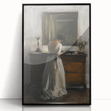 Abstract figurative art print in a sleek black frame, showcasing vibrant colors and dynamic shapes. Ideal for modern home décor, adding a contemporary touch to any space.