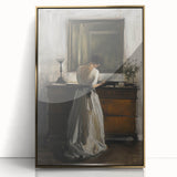 Abstract figurative art piece in a gold frame, showcasing vibrant colors and fluid shapes, ideal for modern decor. Perfect for enhancing living spaces or art collections.