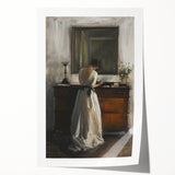 Abstract figurative art print showcasing vibrant colors and dynamic shapes, elegantly rolled and ready for display, perfect for modern home decor.