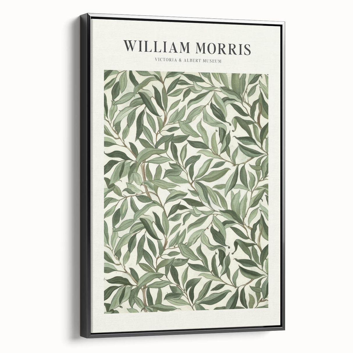 Framed canvas artwork showcasing abstract floral designs in vibrant colors, featuring a sleek black frame viewed from the side, perfect for modern home decor.