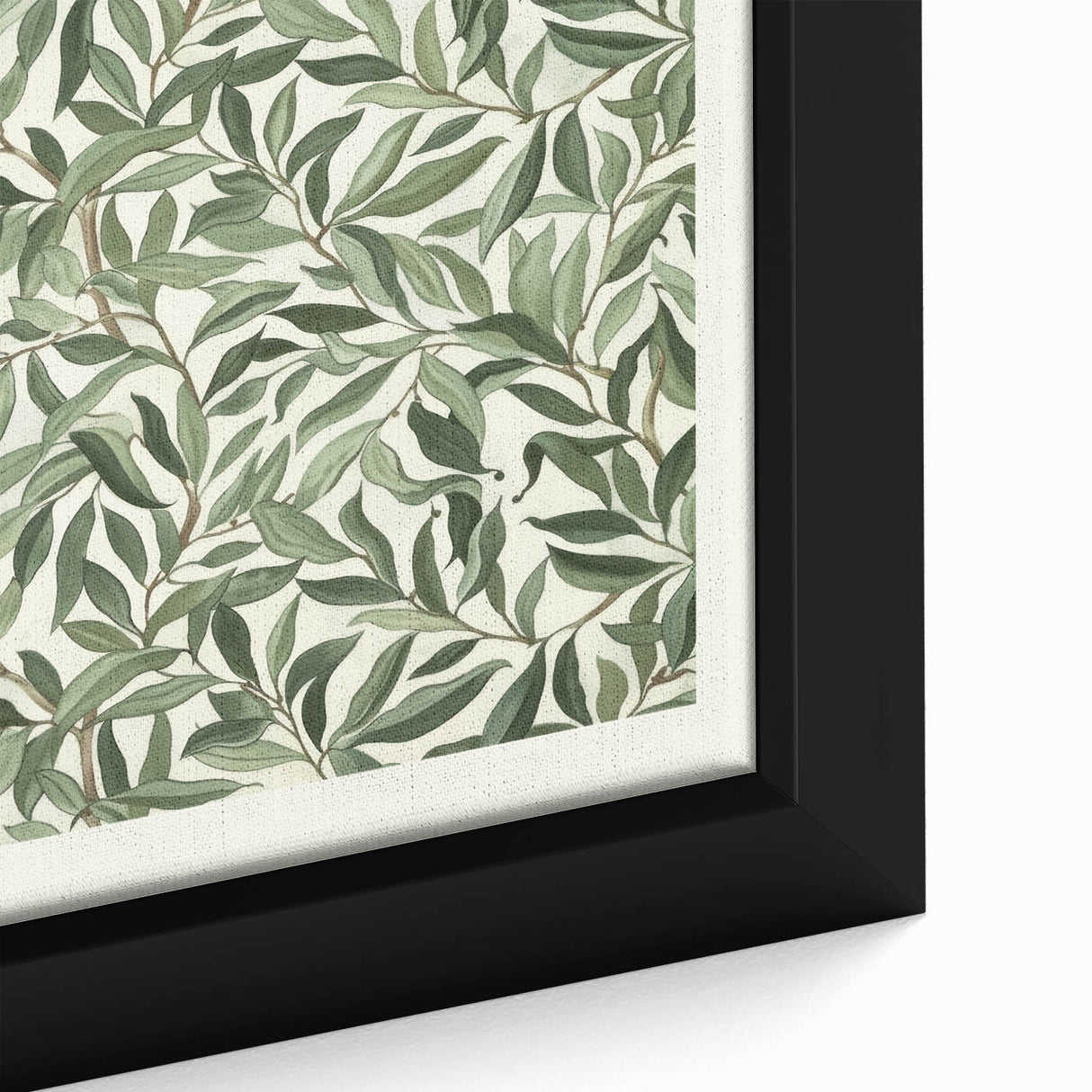 Close-up of a framed abstract floral canvas artwork showcasing vibrant colors, intricate details, and a modern design, perfect for contemporary home decor.