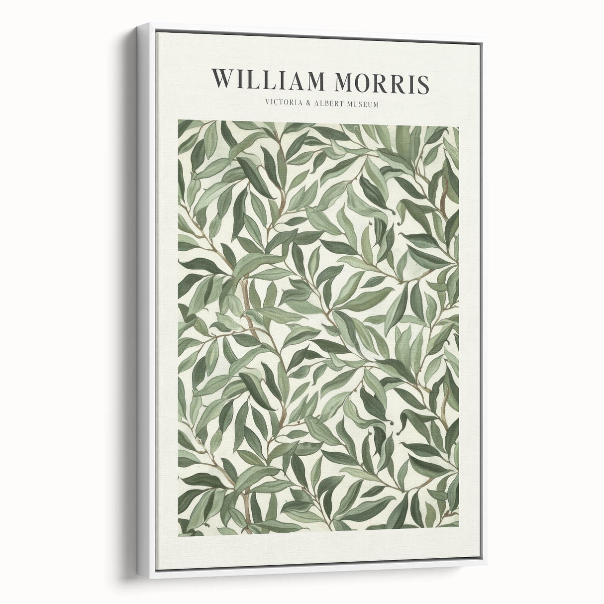 Framed canvas artwork showcasing a vibrant abstract floral design with bold colors, displayed in a modern white frame, ideal for enhancing contemporary home decor.
