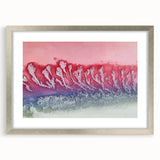 Framed abstract landscape artwork in silver finish, showcasing a vibrant mix of colors and textures, designed to enhance modern home decor. Ideal for adding a stylish touch to any room.
