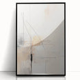 Abstract minimalist wall art framed in black acrylic, showcasing bold geometric shapes and a sleek design, ideal for modern home decor.