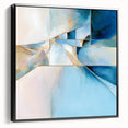Geometric Abstract Wall Decor – Cool Blue & Gold Modern Canvas