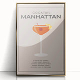 Large acrylic print featuring a mid-century modernist food and drinks motif in gold tones, ideal for modern kitchen decor.