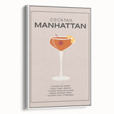 Extra large vintage poster art of colorful food and drinks on a black background, framed canvas, ideal for living room decor.