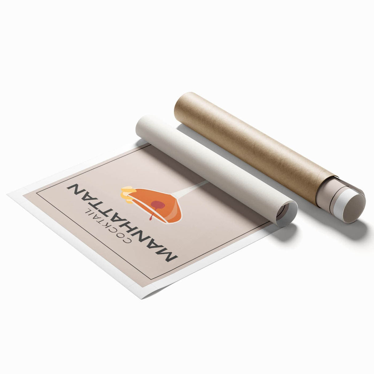 Extra large rolled print featuring a floral design in pastel shades.