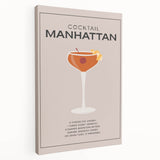 Large stretched canvas featuring a colorful illustration of various foods and drinks, ideal for kitchen wall art.