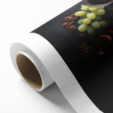 Art Deco style poster of vibrant colored fruits on rolled canvas, ideal for nursery wall art or dining room decor.