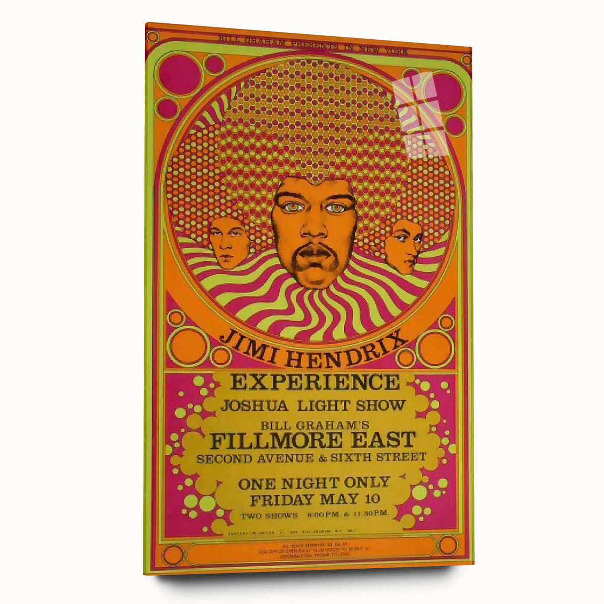 Jimi Hendrix Psychedelic Poster – Vintage Fillmore East Wall Art