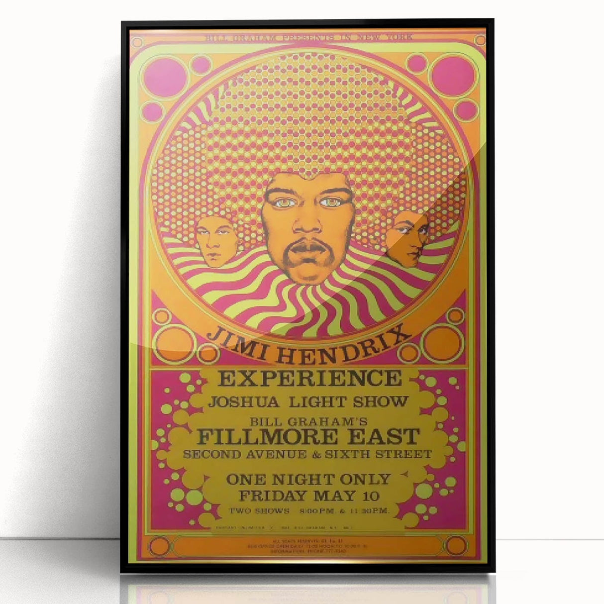 Jimi Hendrix Psychedelic Poster – Vintage Fillmore East Wall Art