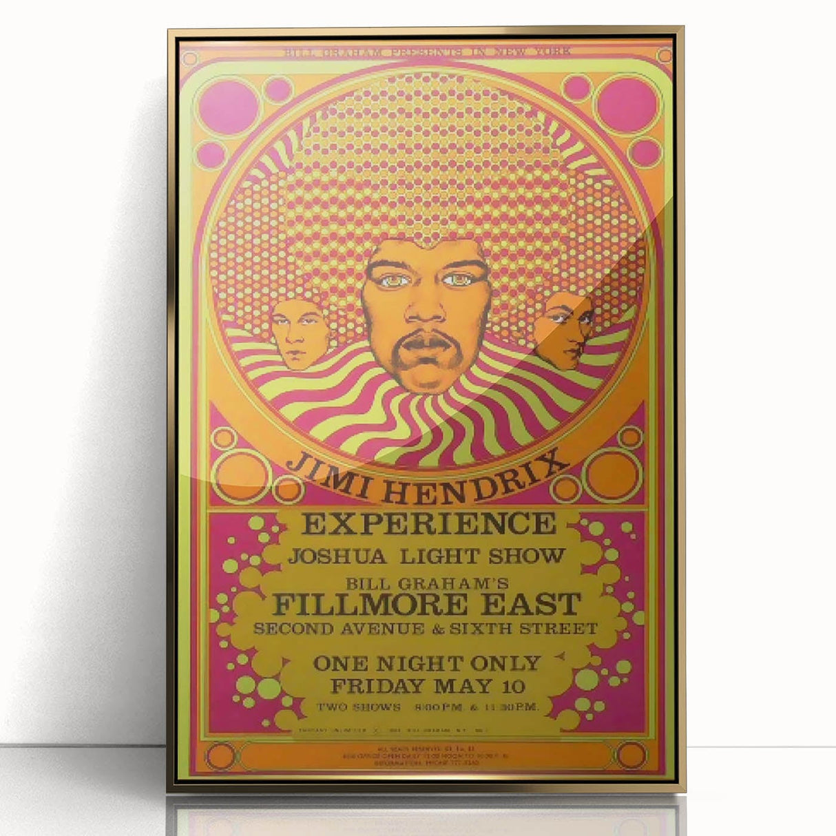 Jimi Hendrix Psychedelic Poster – Vintage Fillmore East Wall Art