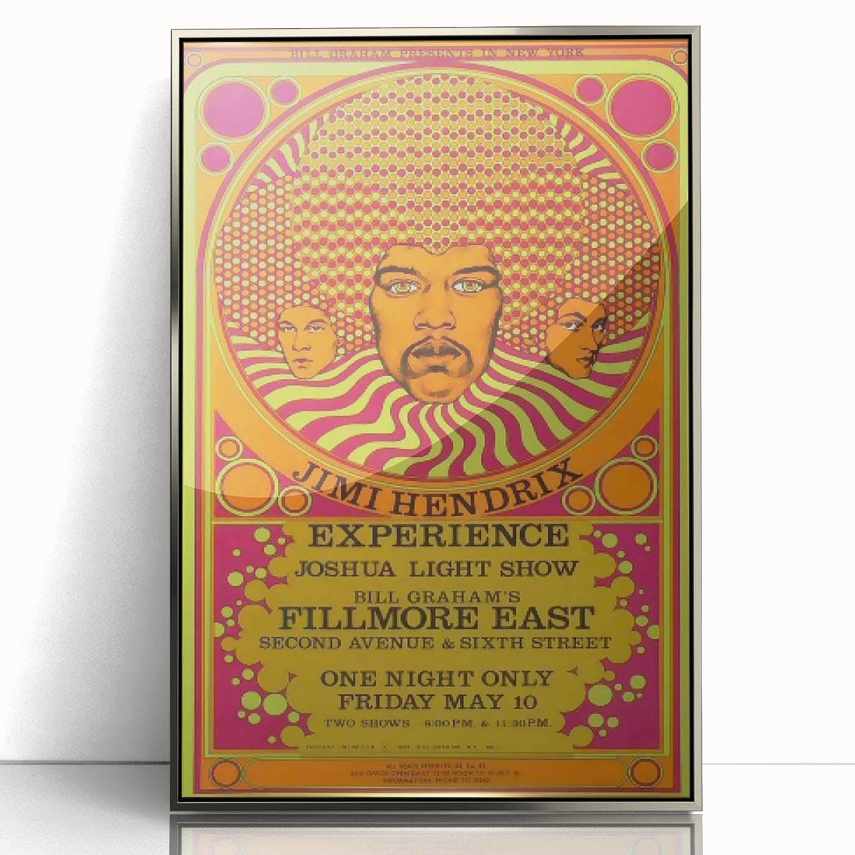 Jimi Hendrix Psychedelic Poster – Vintage Fillmore East Wall Art