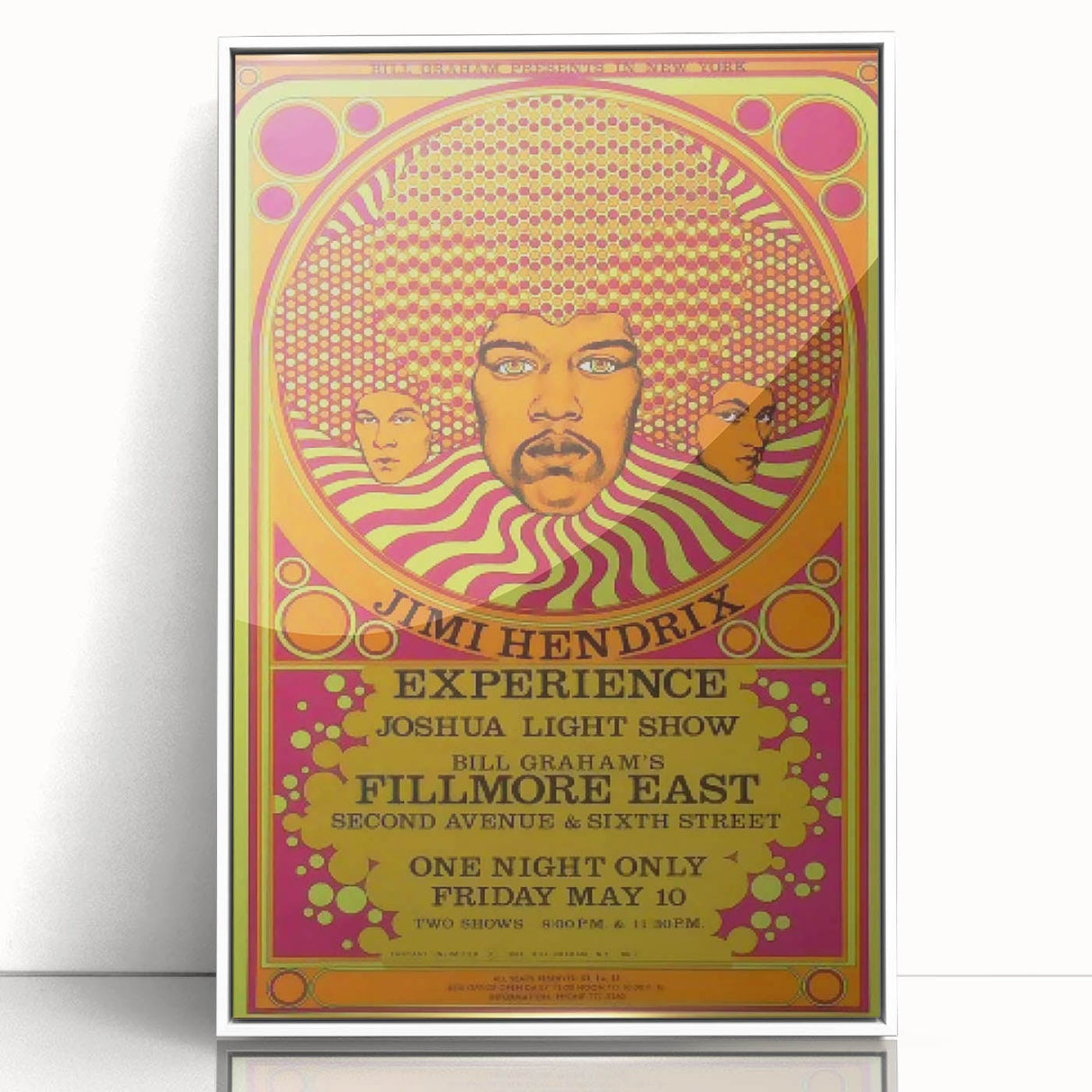 Jimi Hendrix Psychedelic Poster – Vintage Fillmore East Wall Art
