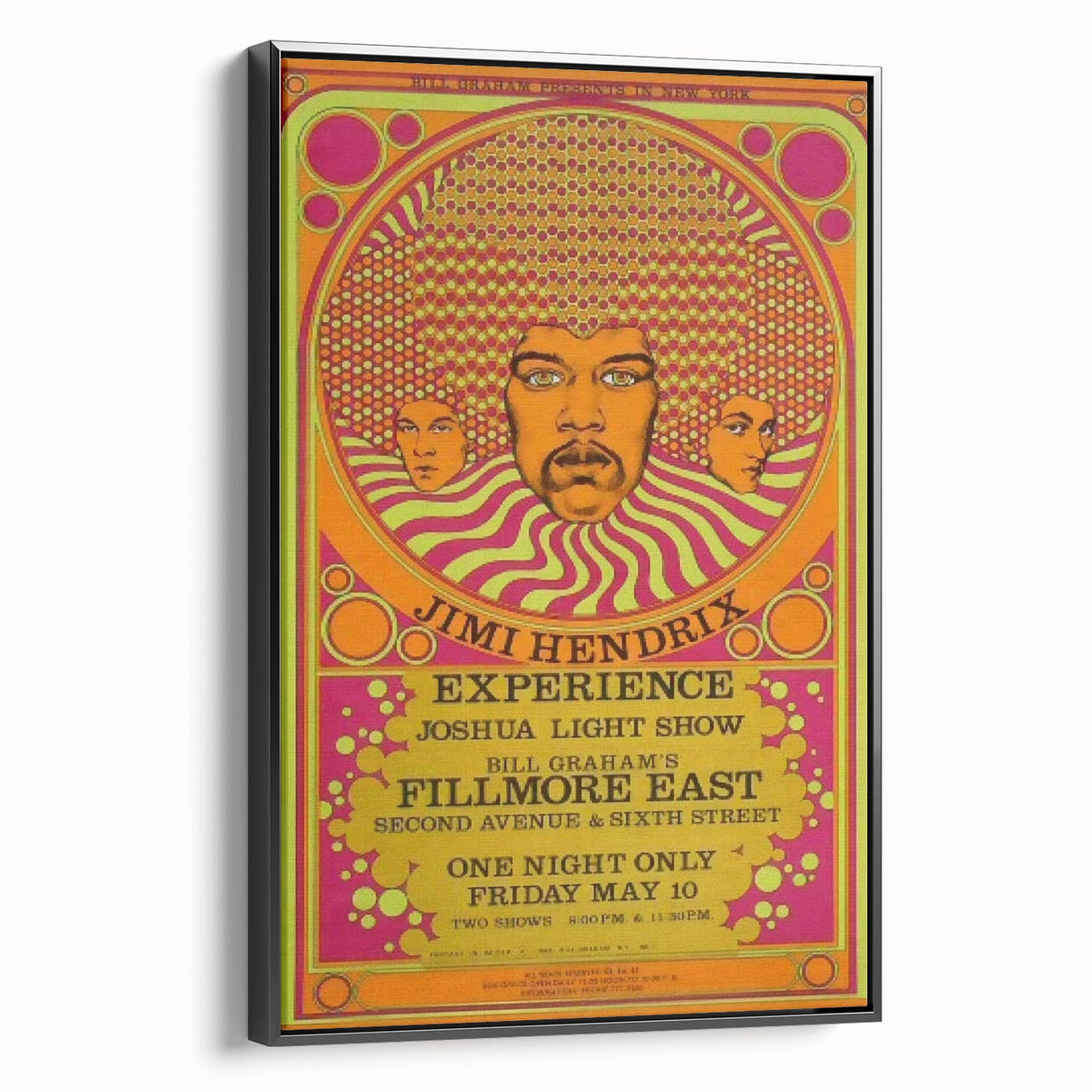 Jimi Hendrix Psychedelic Poster – Vintage Fillmore East Wall Art