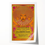 Jimi Hendrix Psychedelic Poster – Vintage Fillmore East Wall Art