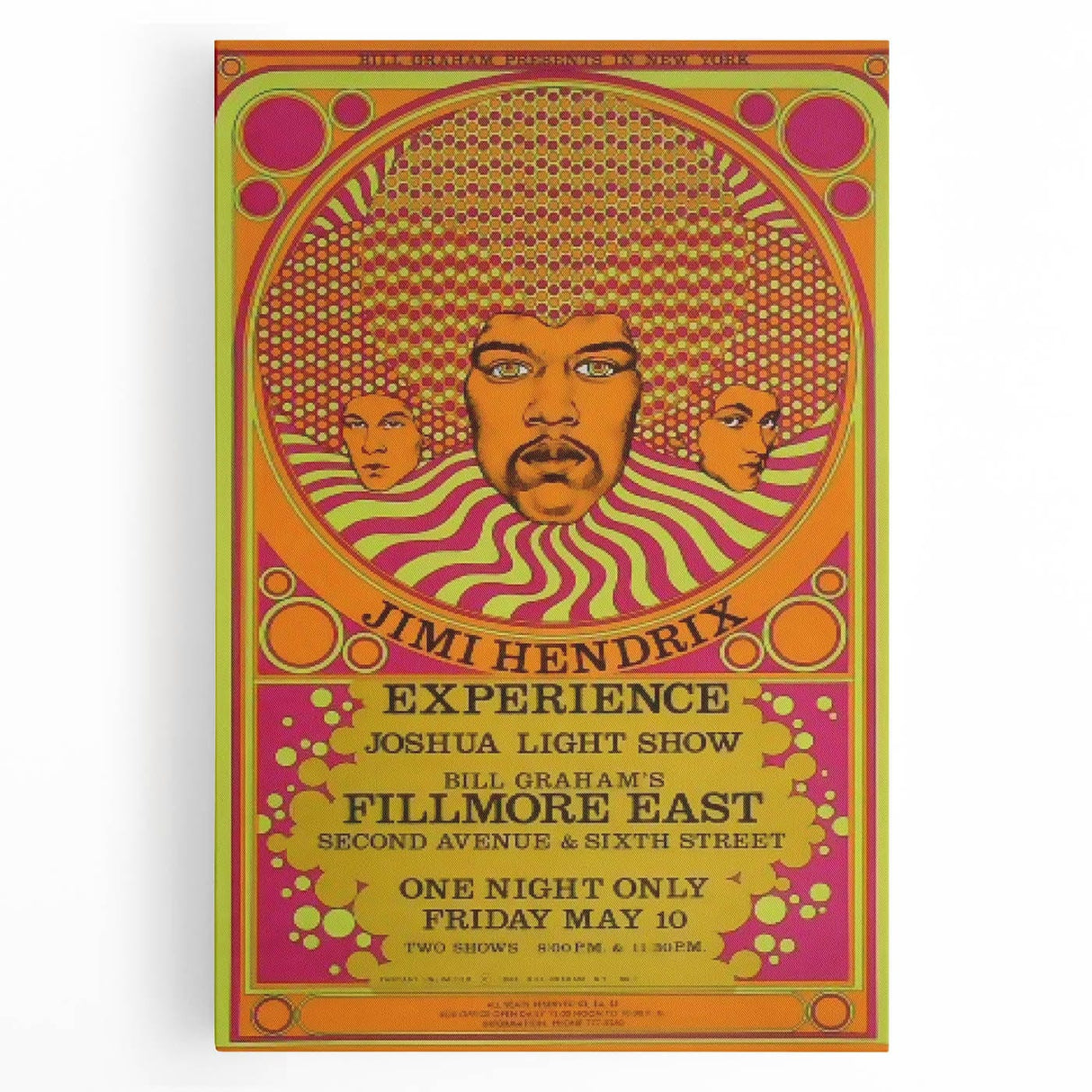 Jimi Hendrix Psychedelic Poster – Vintage Fillmore East Wall Art