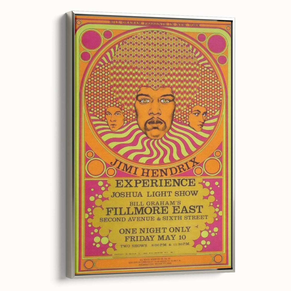 Jimi Hendrix Psychedelic Poster – Vintage Fillmore East Wall Art