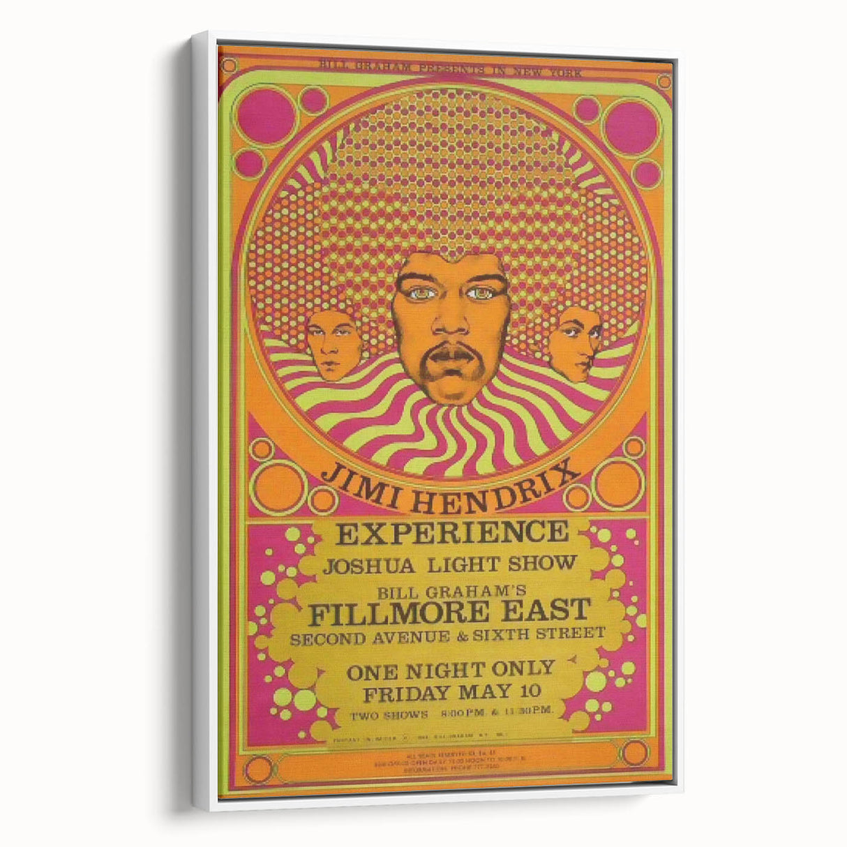 Jimi Hendrix Psychedelic Poster – Vintage Fillmore East Wall Art
