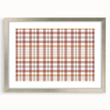 Textured abstract art print in warm autumn hues on a silver-framed canvas, suitable for bedroom decor.