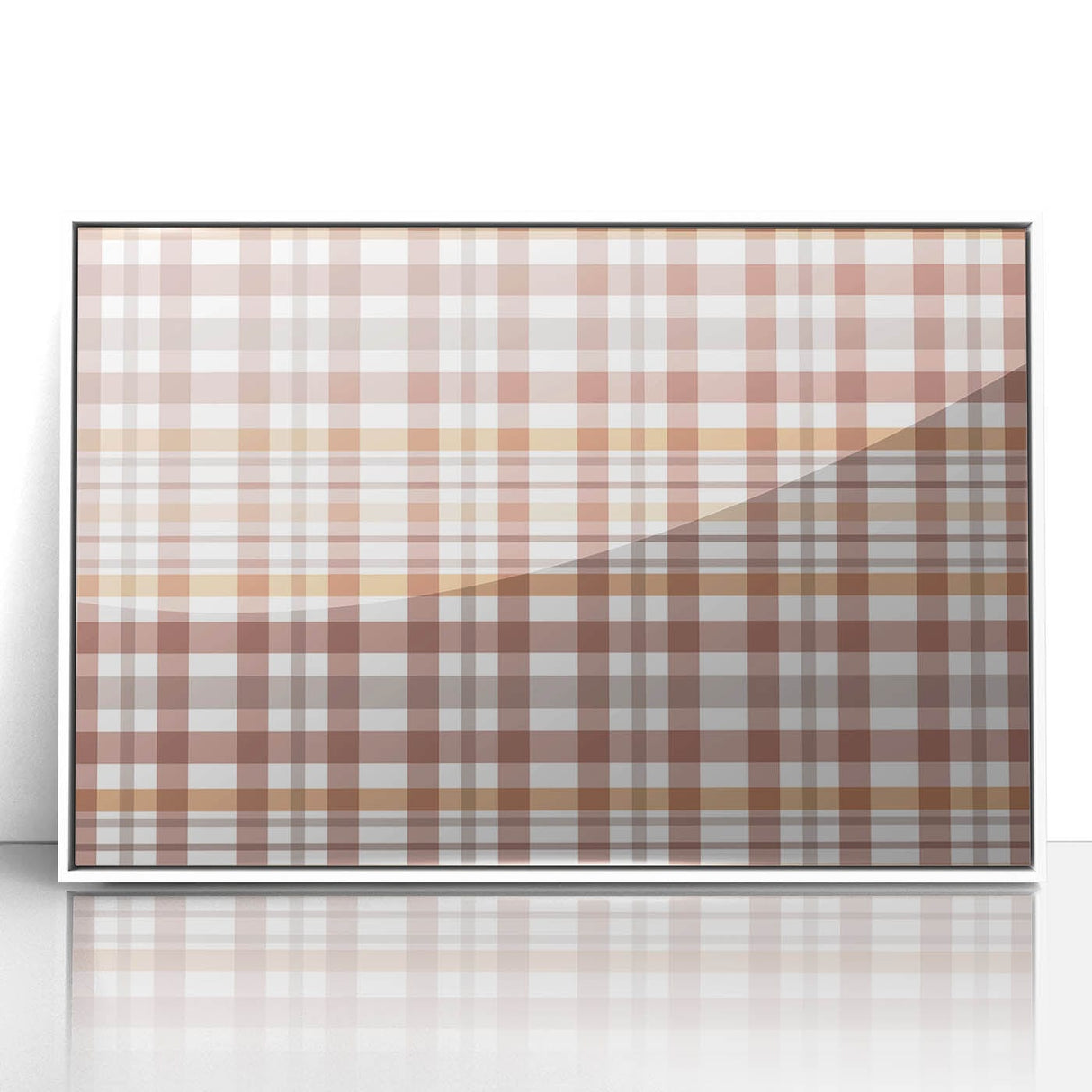 Acrylic print of a modern art deco style fall scene in warm orange tones, ideal for nursery wall decor.