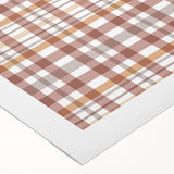Art deco poster featuring an autumnal scene with rich orange and brown tones on rolled canvas.
