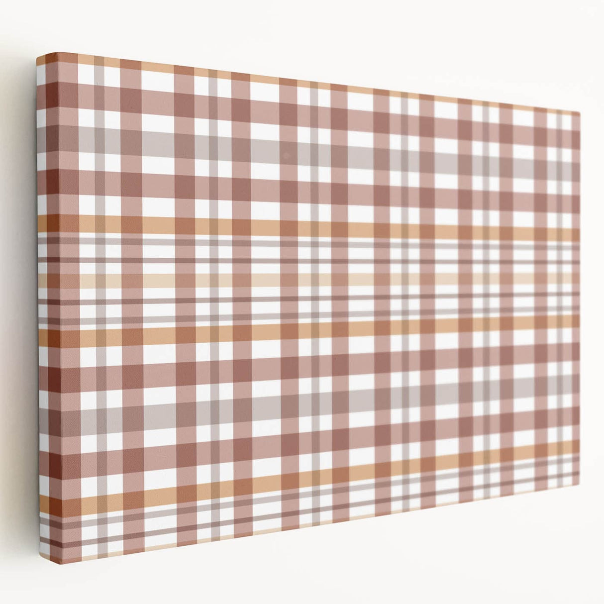 Autumn-themed landscape on stretched canvas, featuring warm orange and brown tones, ideal for kitchen wall art.