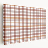 Autumn-themed landscape on stretched canvas, featuring warm orange and brown tones, ideal for kitchen wall art.