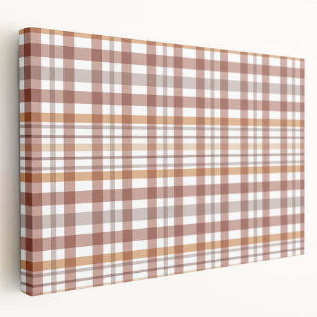 Autumn-themed landscape on stretched canvas, featuring warm orange and brown tones, ideal for kitchen wall art.