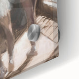 Abstract figurative acrylic art on glass, showcasing vibrant colors and intricate details, perfect for modern decor. Close-up emphasizes texture and depth.