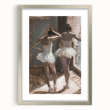 Abstract figurative frame with a silver mat, showcasing a modern art design. The front view highlights elegant lines and intricate patterns, ideal for contemporary decor.