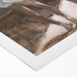 Abstract figurative art on rolled canvas showcasing vibrant colors and dynamic shapes, ideal for contemporary home decor, packaged securely in a cardboard tube.