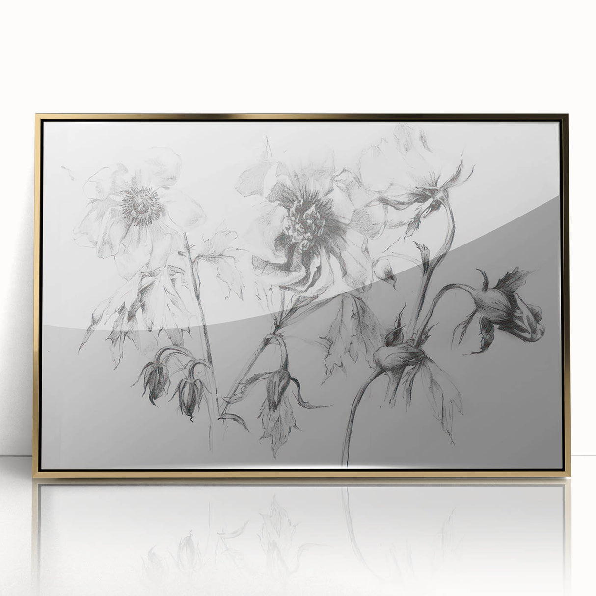 Framed acrylic artwork showcasing vibrant abstract florals in gold and pastel colors, ideal for modern home decor and art enthusiasts. Perfect for enhancing living spaces.