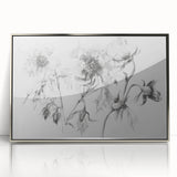Framed acrylic artwork showcasing an abstract floral design in vibrant colors, set in a sleek silver frame, ideal for modern home decor.