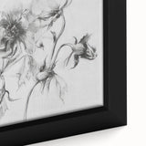 Close-up of a framed canvas artwork showcasing vibrant abstract florals in bold colors, perfect for enhancing modern home decor with artistic flair.