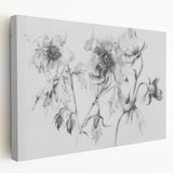 Abstract floral stretched canvas artwork displaying vibrant colors and intricate designs, perfect for modern home decor. Side view highlights the canvas texture and depth.