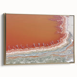 Framed abstract landscape canvas art in gold frame, showcasing a vibrant blend of colors and textures, ideal for modern home decor and artistic spaces.