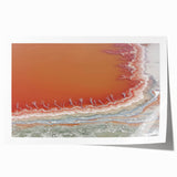 Abstract landscape print showcasing vibrant colors and fluid shapes, rolled and ready for display, perfect for modern home decor and artistic ambiance.