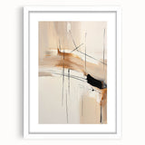 Abstract minimalist wall art framed with a white mat, showcasing a modern design that enhances contemporary decor, ideal for home or office settings.