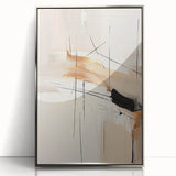 Framed abstract minimalist wall art in silver acrylic, showcasing a sleek design with smooth lines and modern aesthetic, perfect for contemporary home decor.