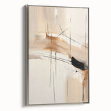 Framed abstract minimalist wall art in silver, showcasing a sleek design with clean lines, perfect for modern home decor. Ideal for adding elegance to any space.