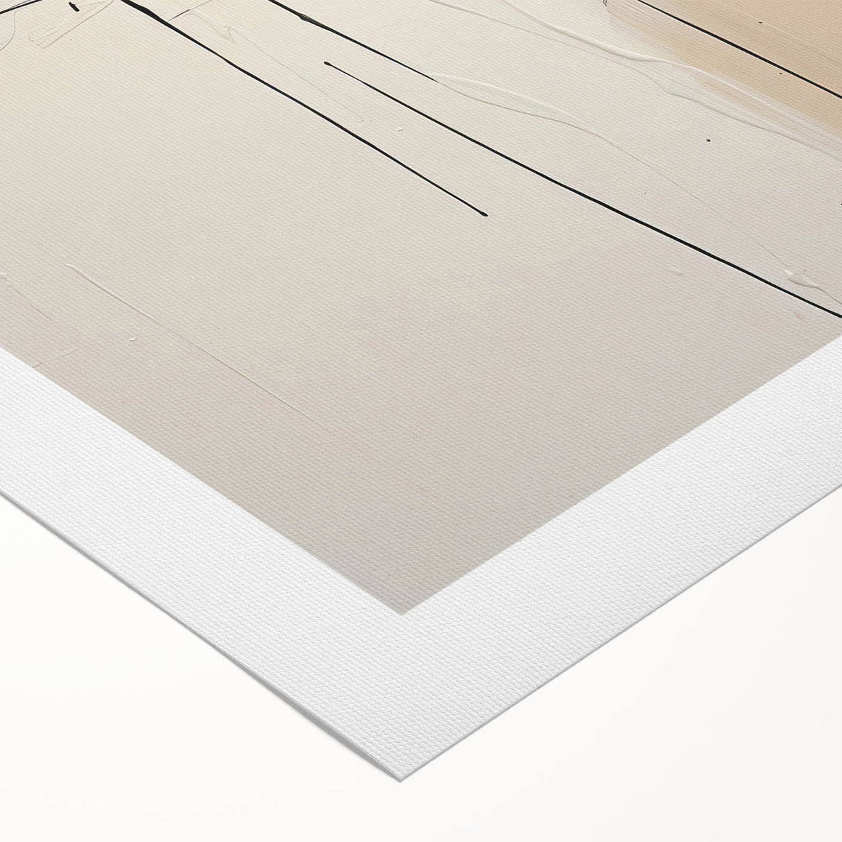 Abstract minimalist wall art on rolled canvas showcasing soft pastel colors and geometric shapes, elegantly packaged in a protective cardboard tube for display.