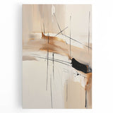 Abstract minimalist wall art on stretched canvas, showcasing soft pastel colors and geometric shapes, perfect for modern home decor and aesthetic enhancement.