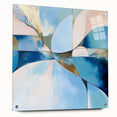 Colorful Abstract Wall Art – Blue, Peach & Gold Modern Canvas Decor